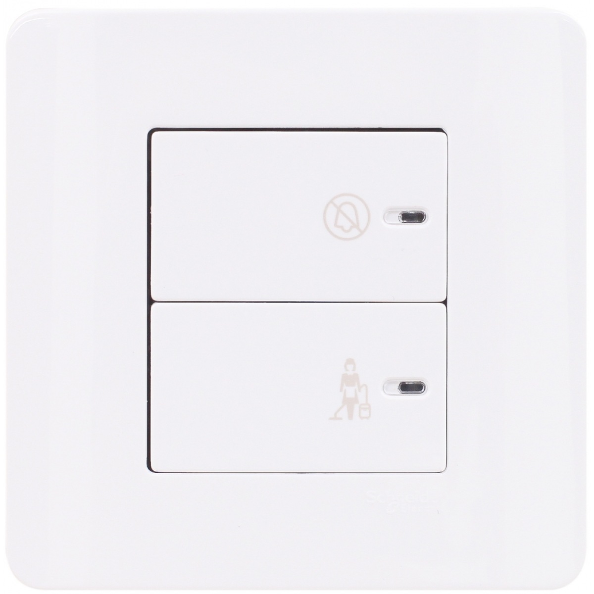 Schneider Electric ZENcelo E8432DMS WE 平觸開關掣 (凝白) | 「請勿打擾」/「請即清理」指示燈